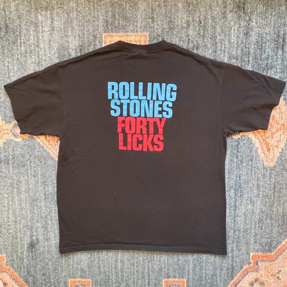 Vintage Rolling Stones Forty Licks T-Shirt Rainbow Tongue Shirt Y2K Size XL - Picture 7 of 8